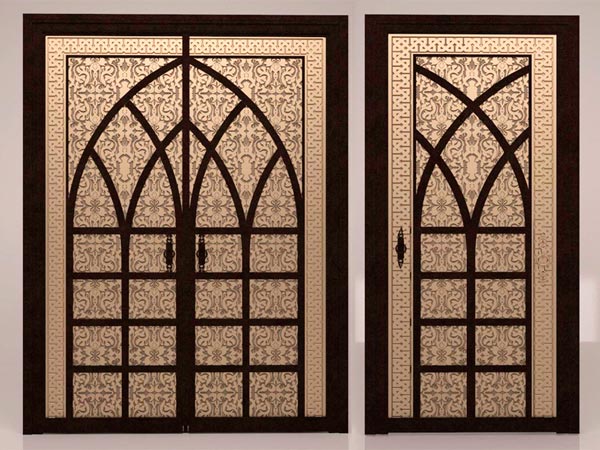 Эскиз двери в марокканском стиле с элементами чеканного орнамента